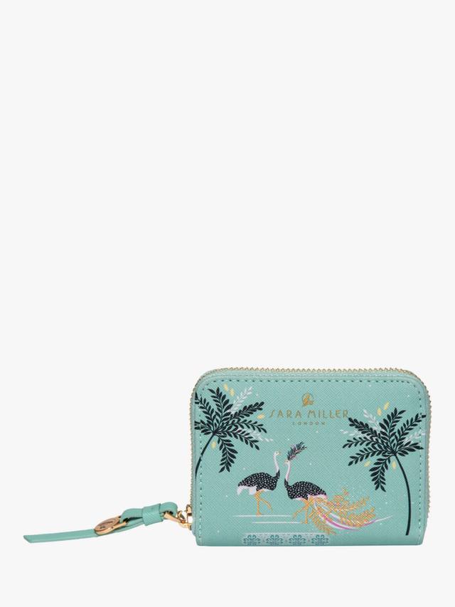 

Маленький кошелек на молнии Sara Miller, Ostrich Mint