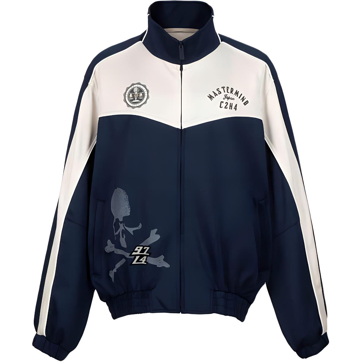 

C2H4 Свитшот с принтом логотипа, Dark Blue+Ecru Gray Multicolor