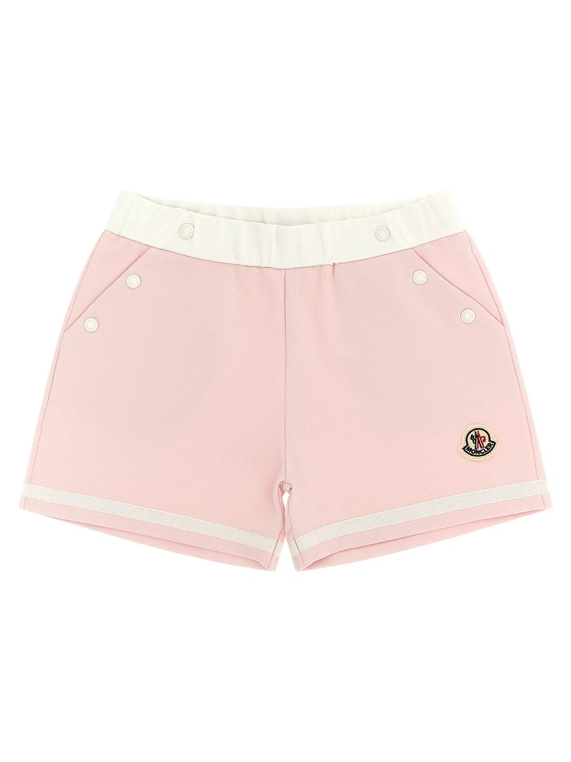 Хлопковые вискозные шорты-бермуды Moncler Enfant, розовый