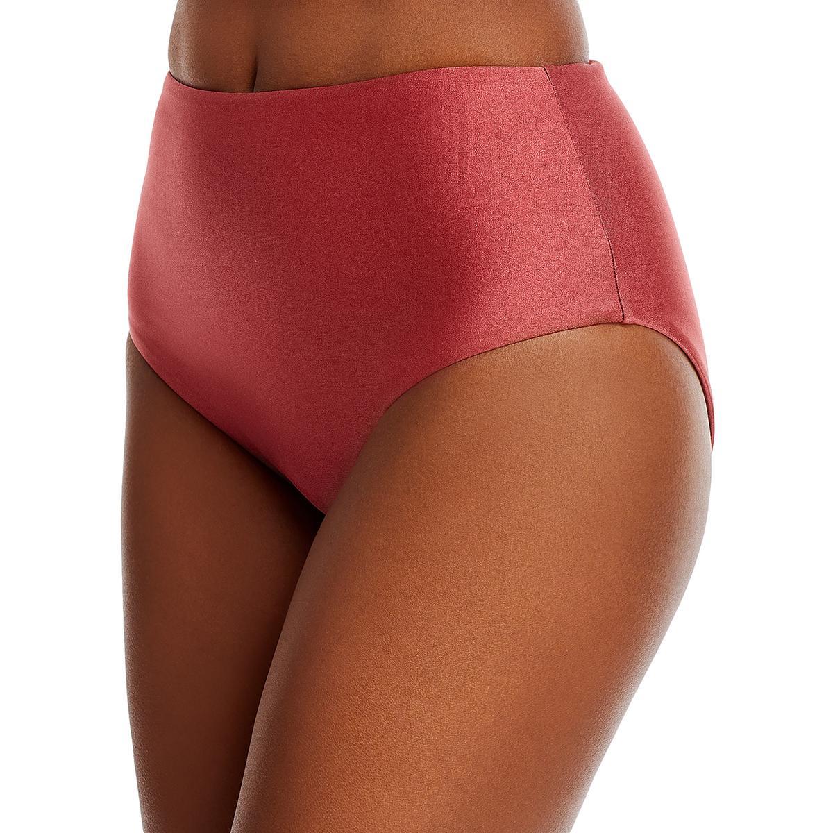 

Связанные женские металлические плавки с высокой талией, раздельные JADE Swim, розовый