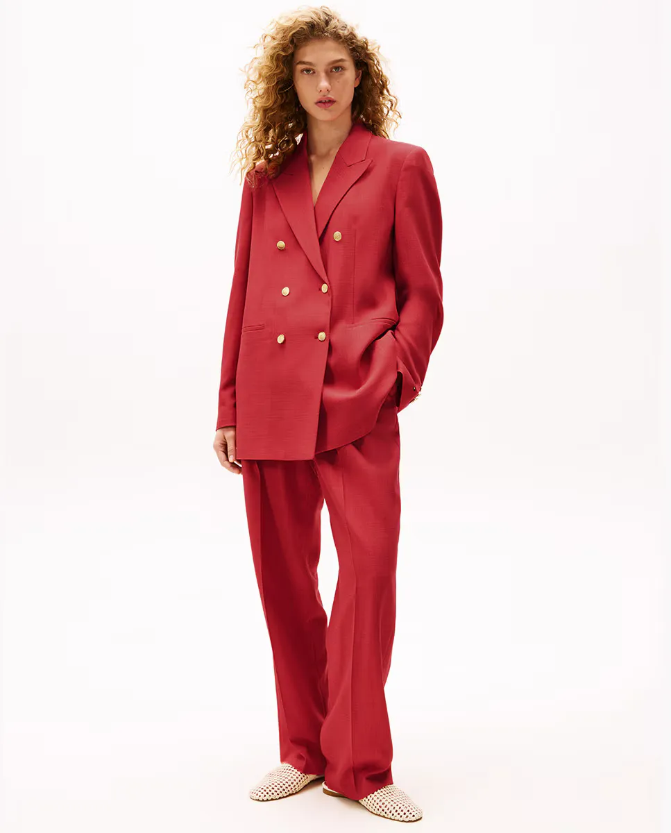 

TH X SRG Женские брюки Wide Leg в стиле костюма Tommy Hilfiger, красный