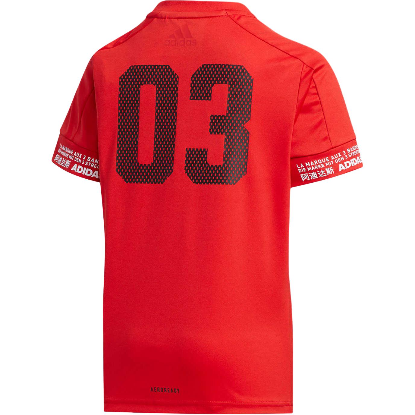 Adidas Футболка AEROREADY красная для детей 3-7 лет — фото 3