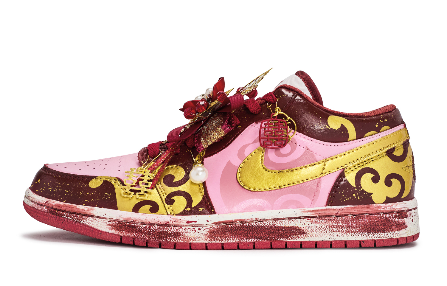 

Jordan Кроссовки Air 1 Walking Planet, New Joy As Desired Low top Vintage Basketball Shoes Unisex Pink Gold