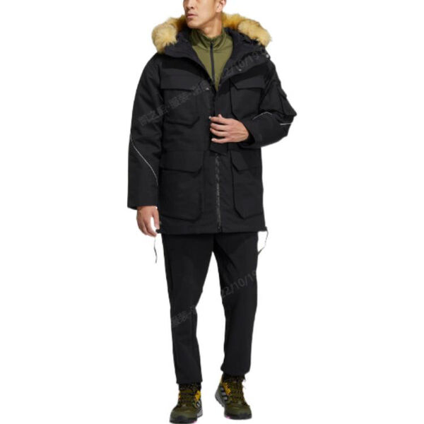 Пуховик Adidas Originals Mid Down Jacket 'Orbit Green Black', зеленый — фото 2