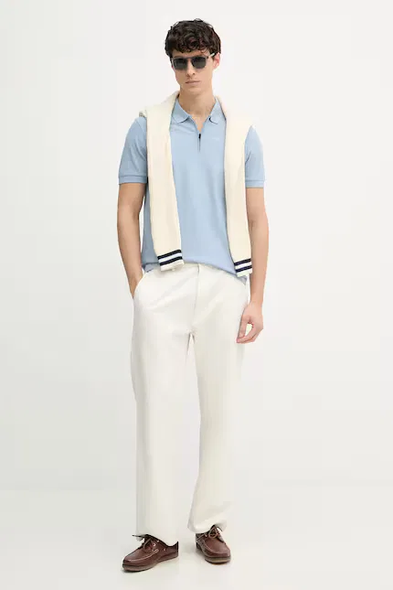 Поло мужское slim fit BOSS Orange, синий — фото 2