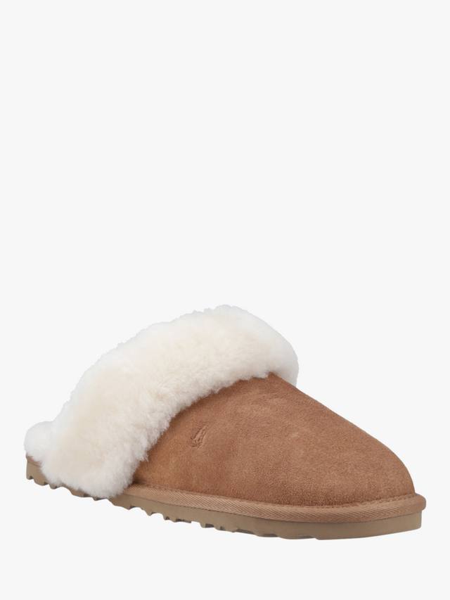 Саманта замшевые тапочки-мулесы с овчиной на воротнике Hush Puppies, Tan — фото 2