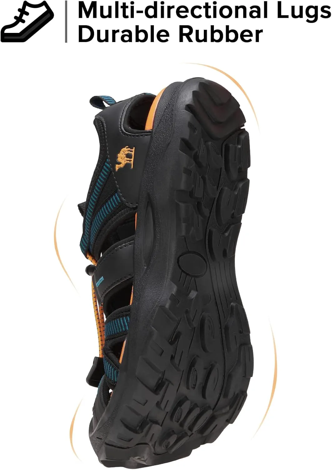 

Мужские водонепроницаемые походные сандалии CAMEL CROWN с закрытым носком, спортивные летние сандалии, сандалии для пляжа и активного отдыха на открытом воздухе, синий/оранжевый