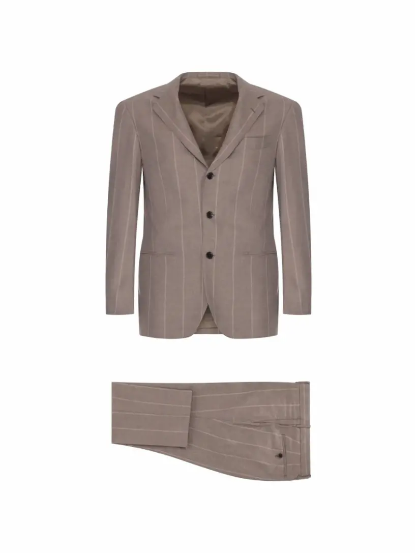 

Шерстяной костюм в полоску Ring Jacket, серый