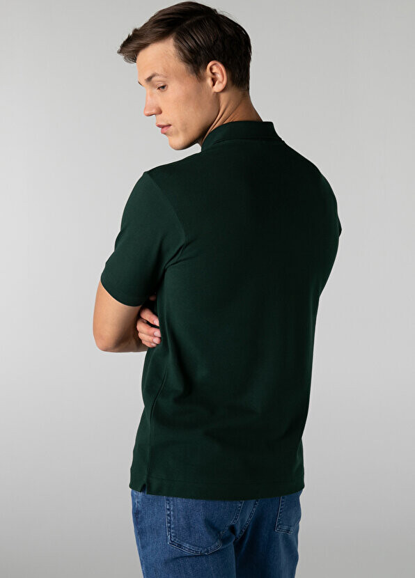 Classic fit l.12.12 темно-зеленая мужская футболка-поло Lacoste — фото 3