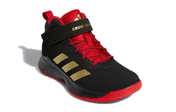 Кроссовки adidas Cross Em Up 5 Wide Slip On 'Core Black Gold Metallic Scarlet', черный — фото 3
