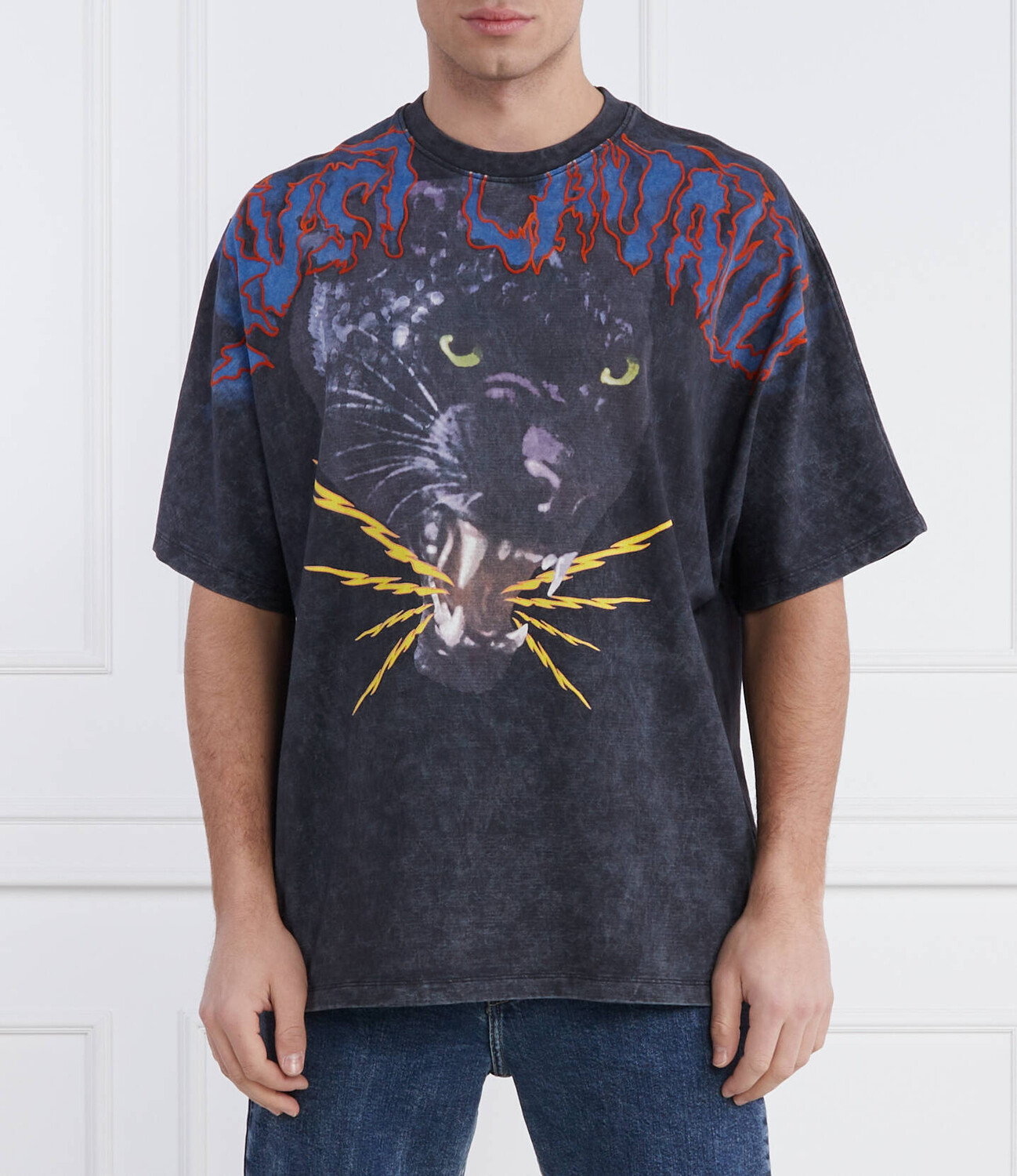 

Футболка Just Cavalli Loose fit, цвет grafite