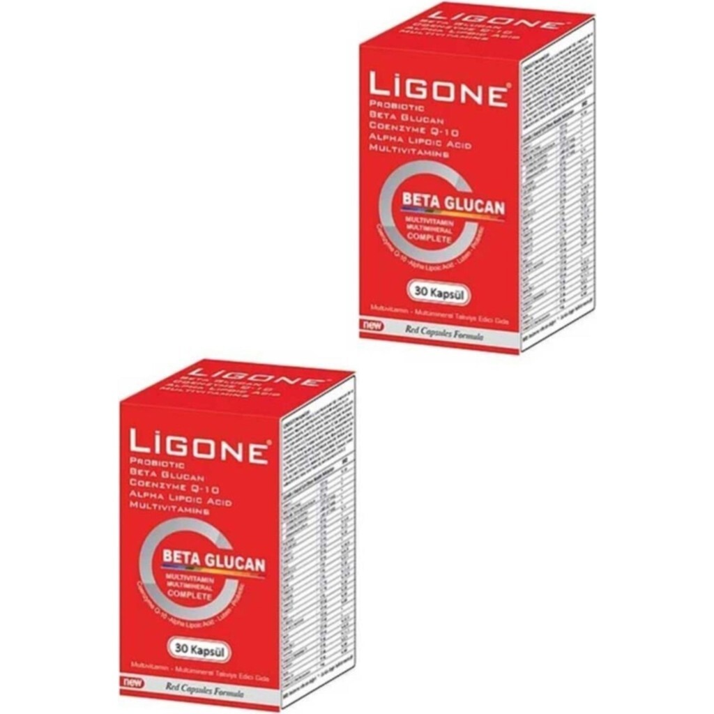 

Бета-глюкан пробиотик мультивитамин Ligone, 2 упаковки по 30 капсул
