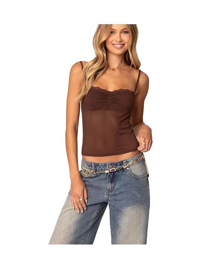 

Женский бюстгальтер-топ Elina Sheer Mesh Edikted, коричневый