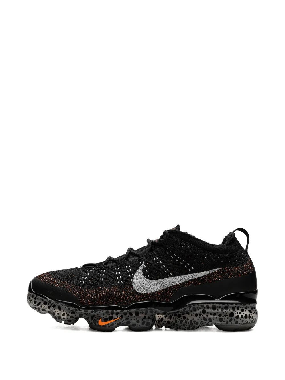 Кроссовки Vapormax Flyknit Safari Black/Total Orange/Light Silver Nike, черный — фото 4