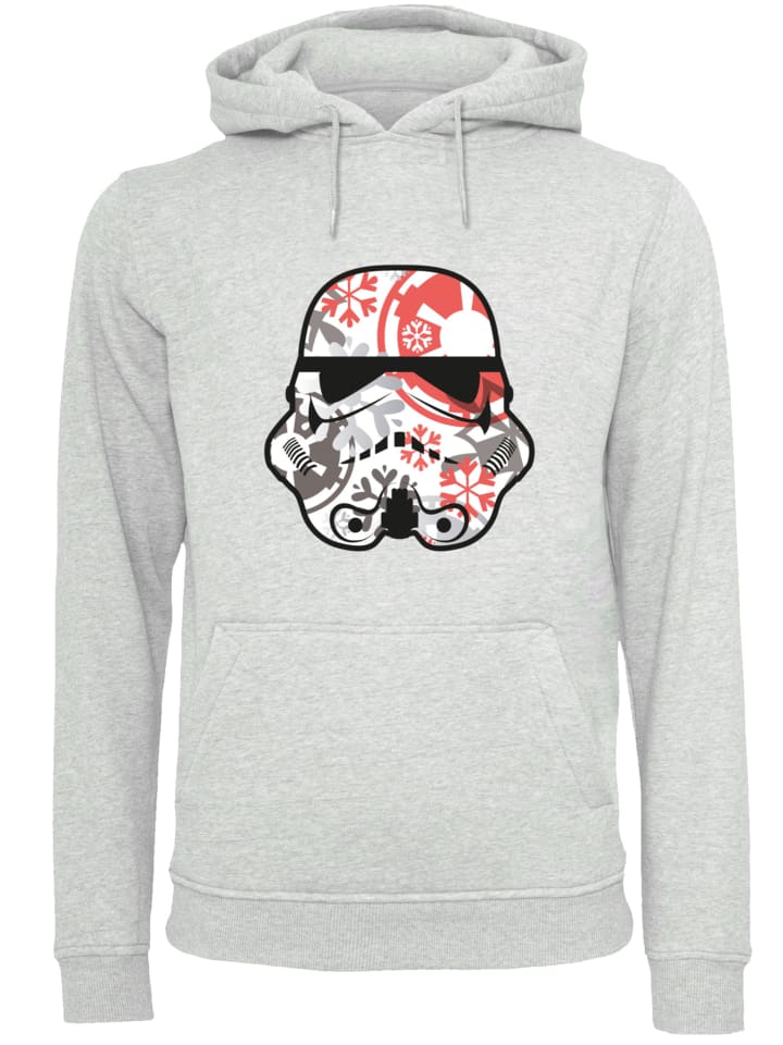 

Пуловер F4NT4STIC Hoodie Star Wars Trooper Head Snoflakes, пятнистый серый