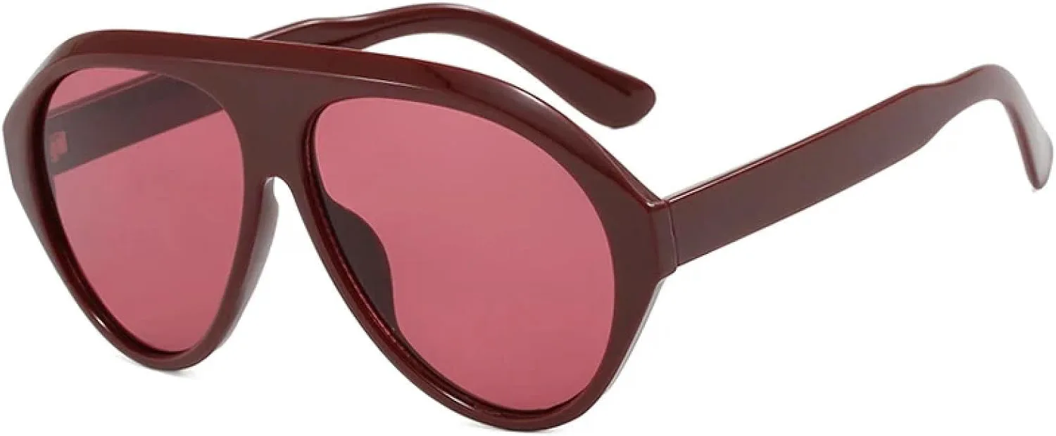 

Солнцезащитные очки с защитой от УФ-излучения UV400 для женщин и мужчин | Большие, конфетные оттенки | для занятий спортом на открытом воздухе DSVIGF, Wine Red