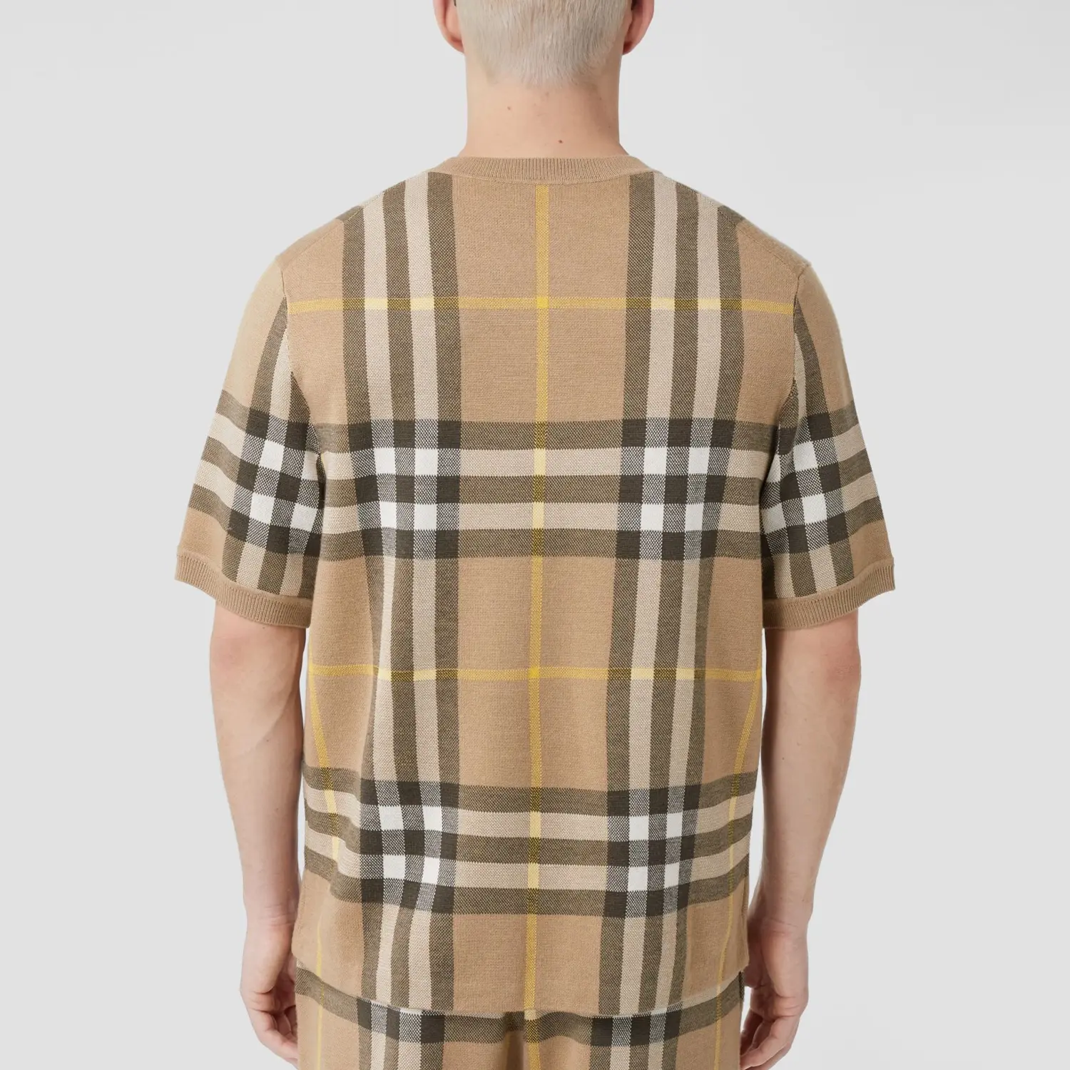 Свитер Burberry Проверка трюфелей, шелк и шерсть, бежевый — фото 3