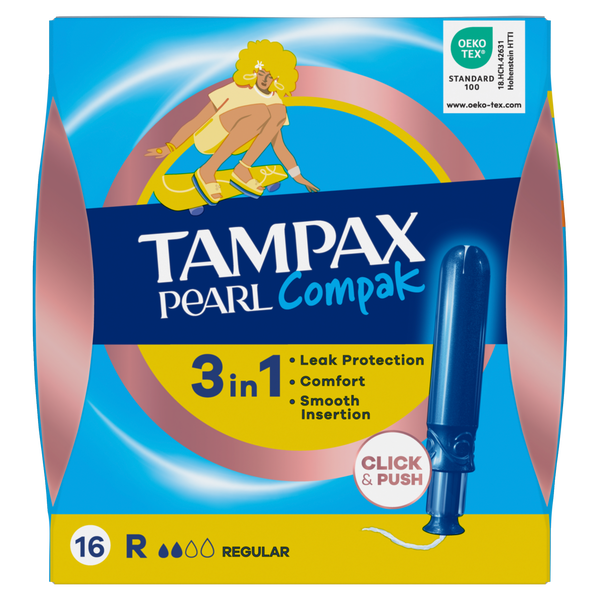 

Тампоны гигиенические обычные, 16 шт./1 уп. Tampax Pearl compak