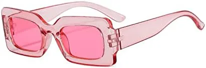 

Женские солнцезащитные очки в стиле ретро, ​​большая оправа, розовые прямоугольные, женские солнцезащитные очки, защита от УФ-излучения UV400 MTZJH, Clear Pink