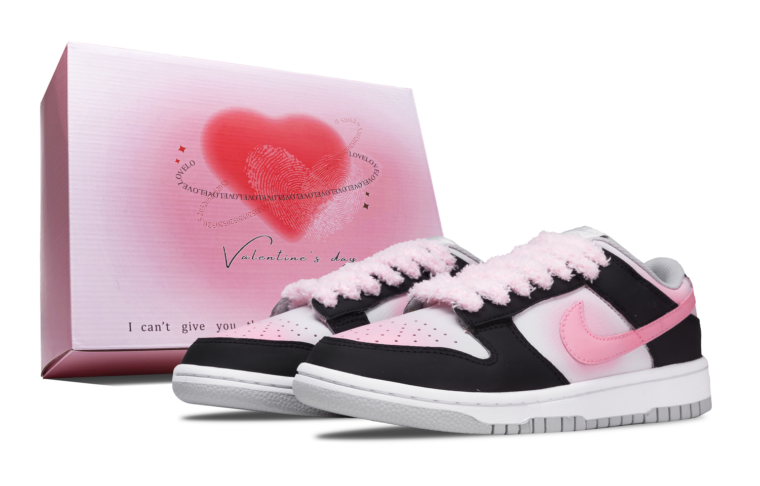 

Nike Детские низкие скейтбордистские кроссовки Dunk Raspberry Sweetheart из кожи, нескользящие и износостойкие, черные с розовым