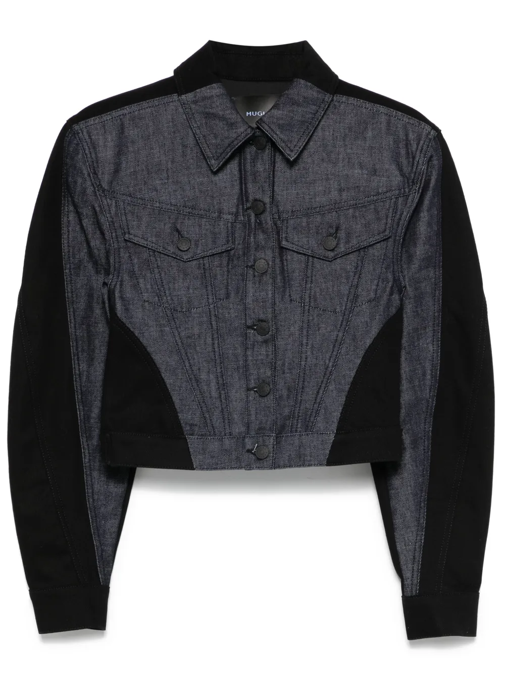

Джинсовая куртка в стиле колор-блок Mugler, синий