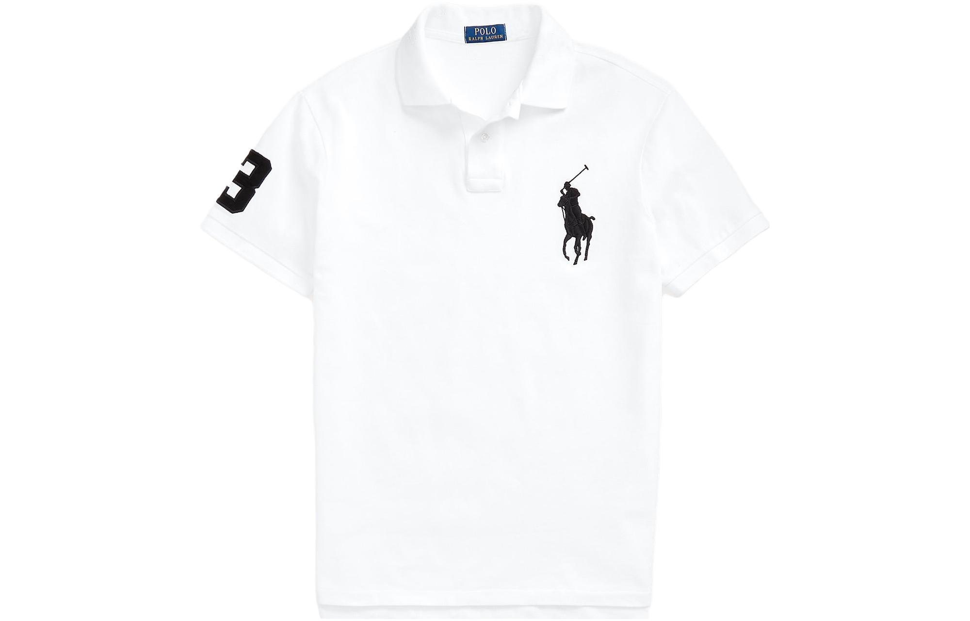 Футболка с контрастным логотипом Polo Ralph Lauren, белый/синий — фото 3