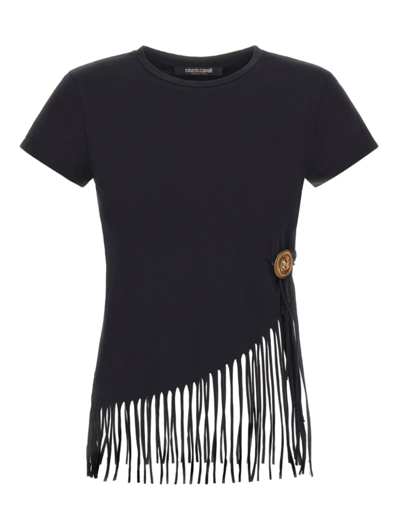 

Roberto Cavalli футболка с бахромой, черный