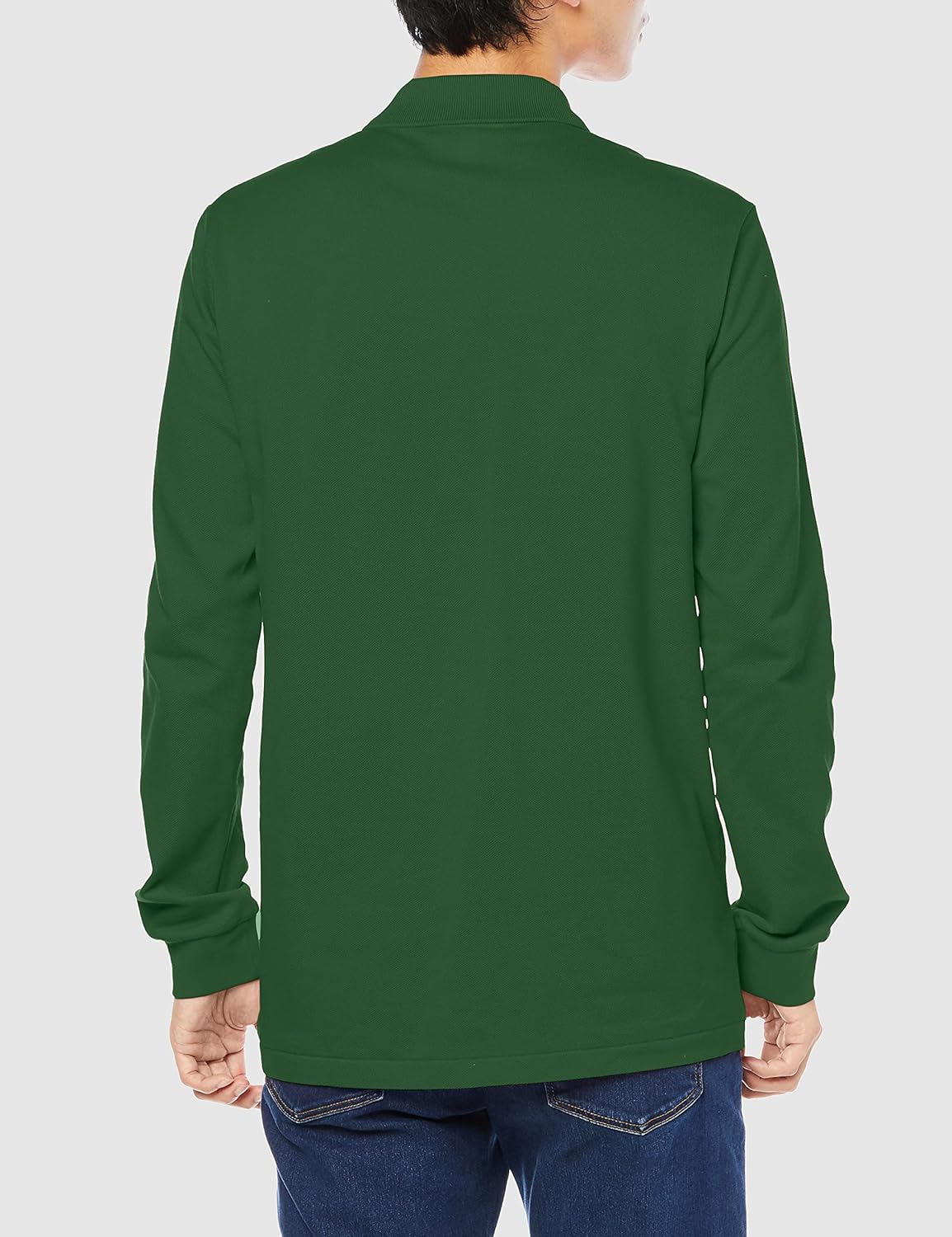 Мужская поло-рубашка с длинным рукавом Lacoste L1312DL оригинального кроя, зеленый — фото 2