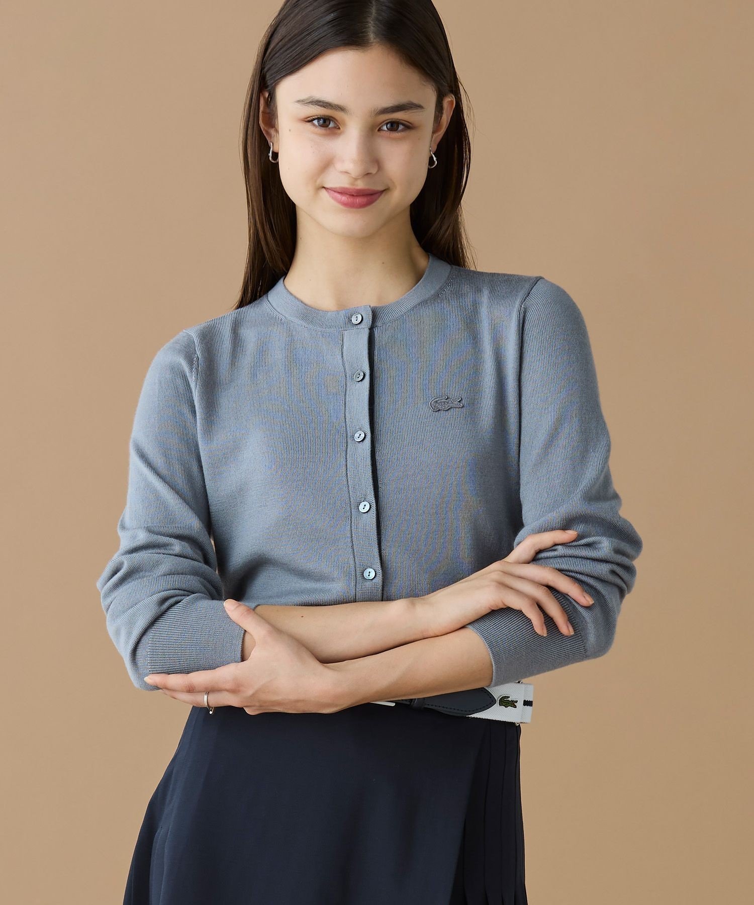 Кардиган вязаный LACOSTE Gray, шерстяной, можно стирать — фото 3