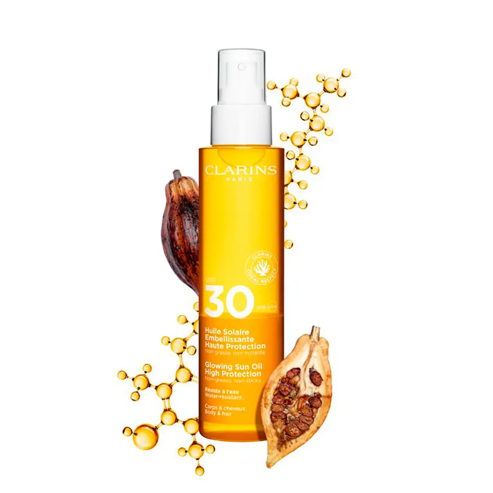 Солнцезащитный крем Solar aceite en bruma para el cuerpo uva/uvb30 Clarins, 150 мл. — фото 2
