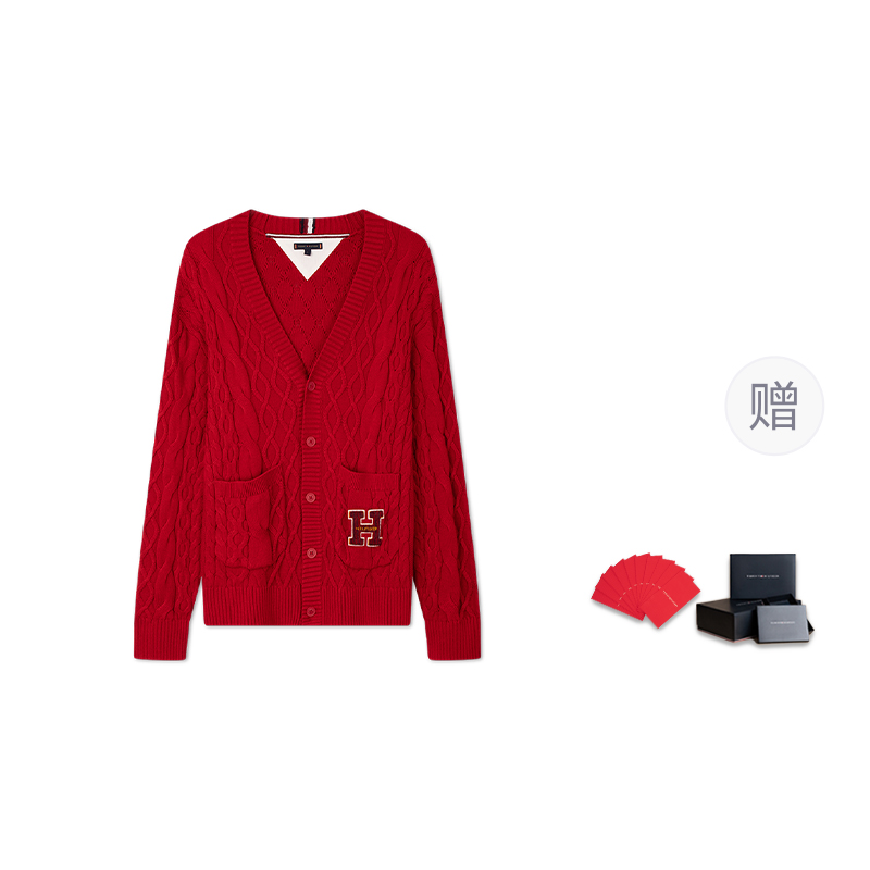 Новогодный свитер Unisex Tommy Hilfiger, красный — фото 4