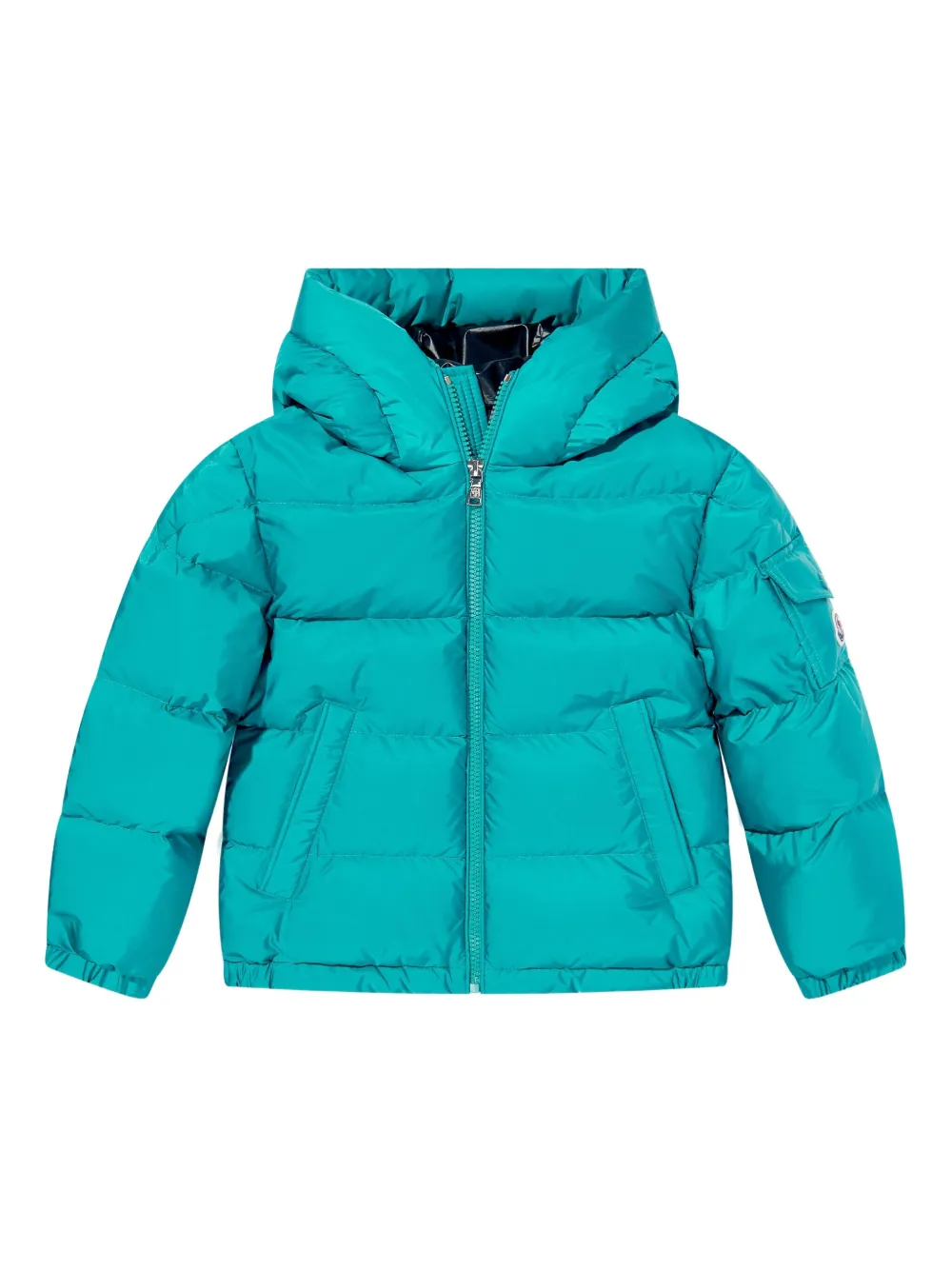 

Пуховик с капюшоном Moncler Enfant, синий