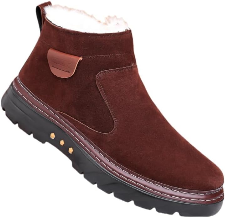 

Мужские зимние высокие ботинки Clolinde большого размера. Легко надевать и снимать. С пушистой подкладкой и толстой подошвой из ПУ. Удобный закругленный носок и мягкие стельки- подходят для холодной погоды, темно-коричневый