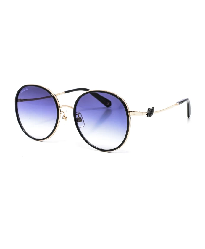 

Круглые металлические солнцезащитные очки sk0252 Swarovski, черный
