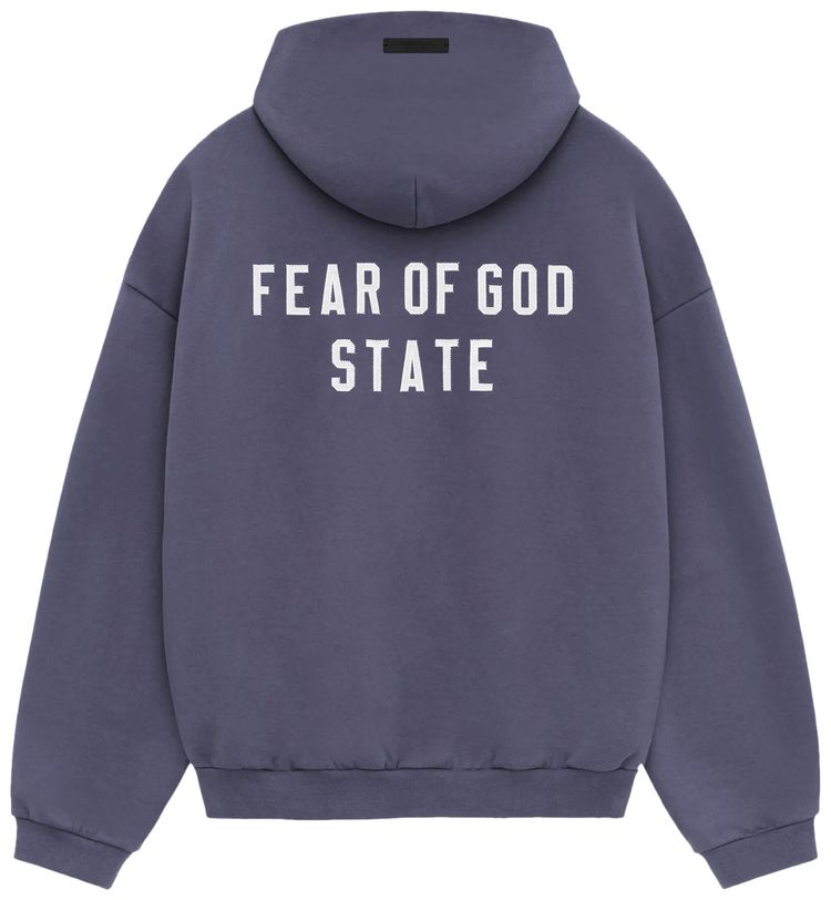 Худи Fear of God Essentials Heavy Fleece Full Zip Hoodie 'Marine Blue', синий — фото 2