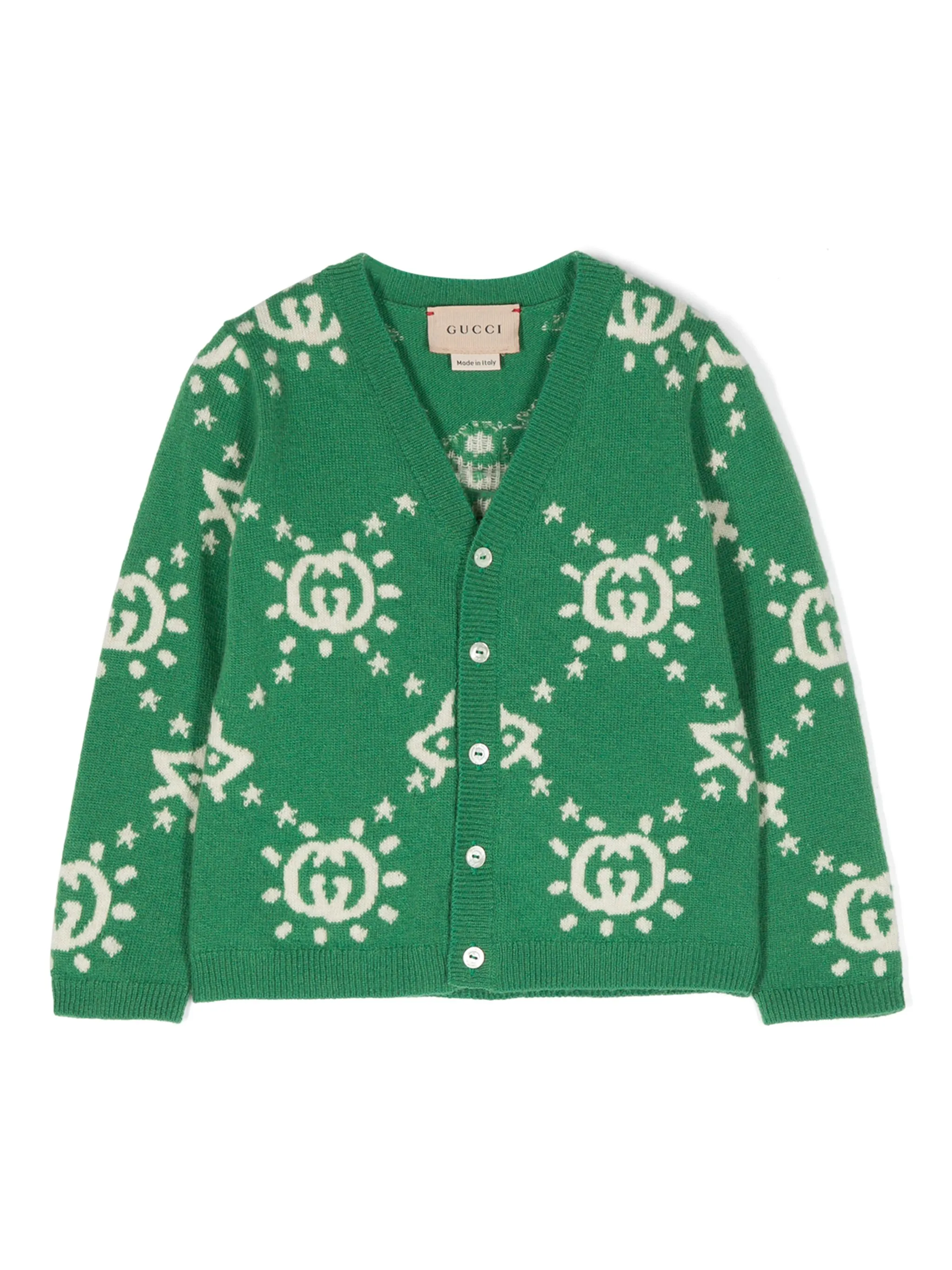 

Кардиган с логотипом Interlocking G Gucci Kids, зеленый