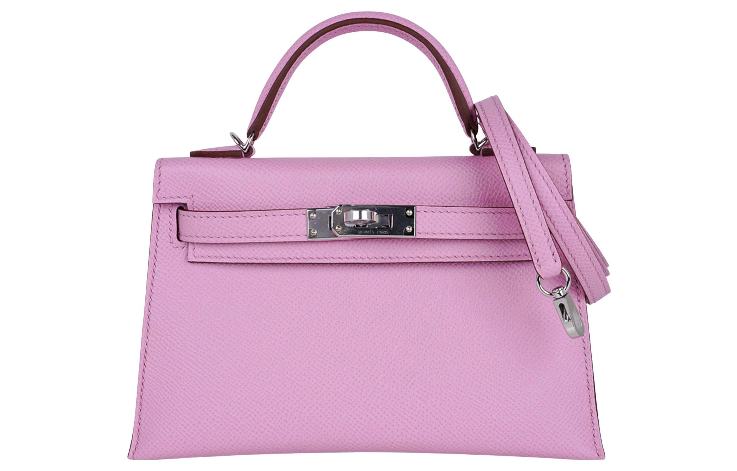 

Мини келли второго поколения кожа коровы келли сумка через плечо кроссбоди женская парча горлянка пурпур HERMES