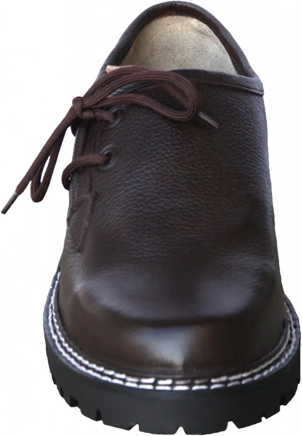German Wear Немецкие традиционные туфли Haferlschuhe из гладкой кожи, ручной работы, темно-коричневого цвета — фото 3