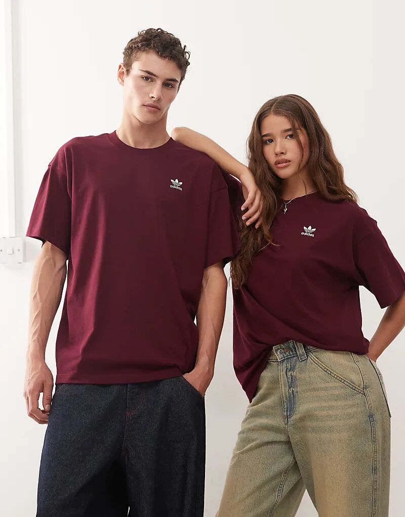 

Футболка Adidas Originals Essentials oversize бордового цвета