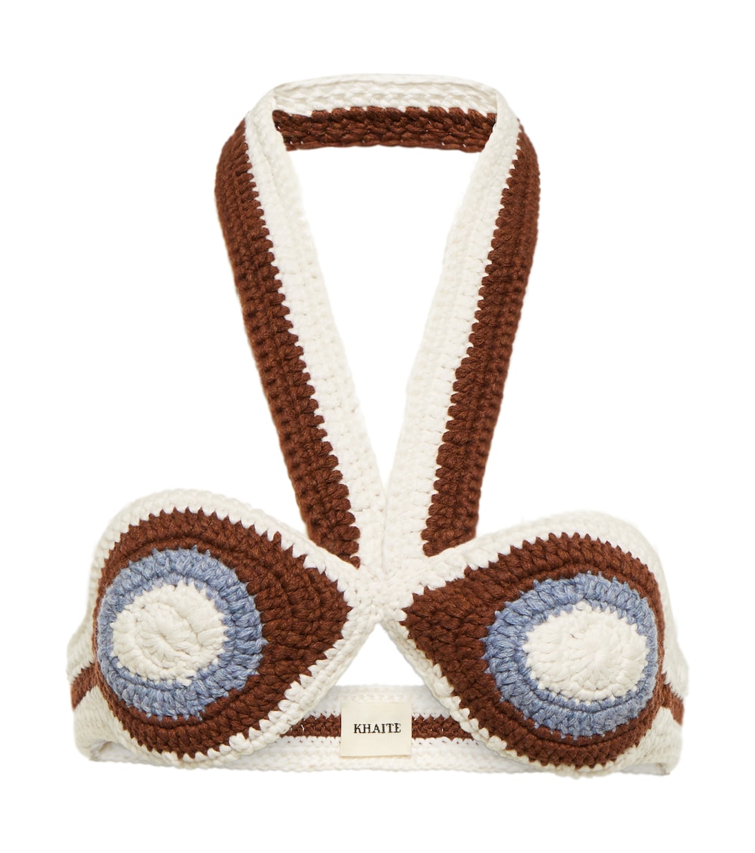 

Кашемировый бюстгальтер Jolie с воротником-халтером Khaite, Multicolor Stripe