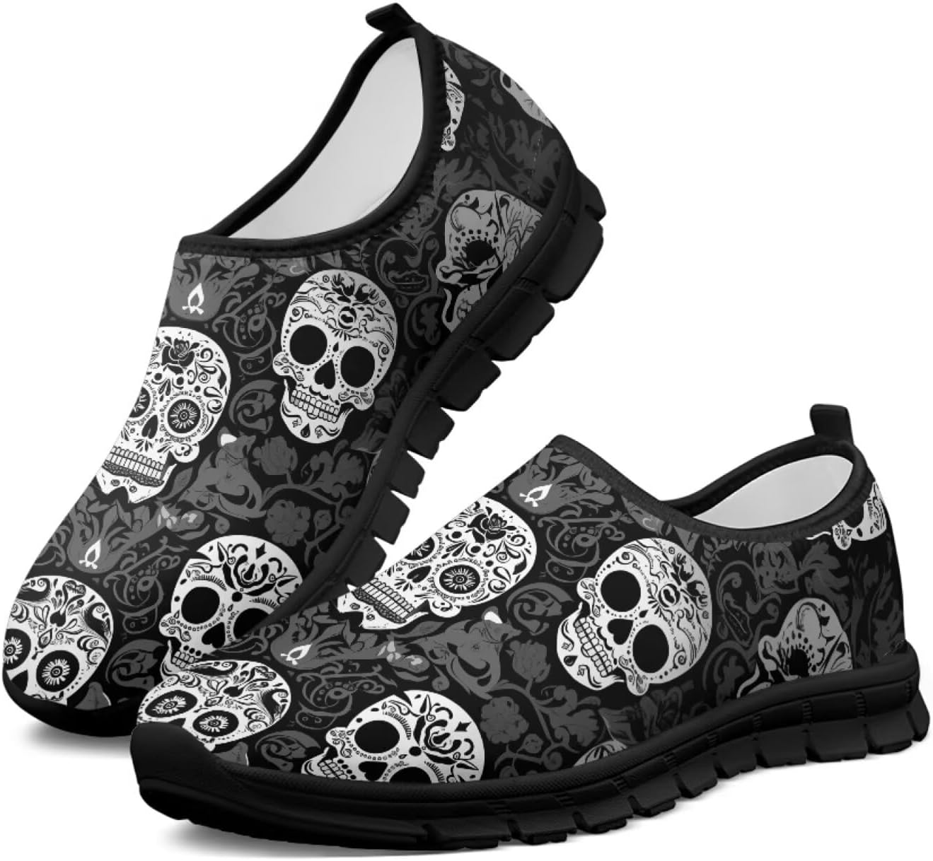 

Женские кроссовки и мокасины Skull Walking: повседневные, теннисные, плоские, для работы, с широким носком, для вождения и хайкинга Ecaestolph, черный