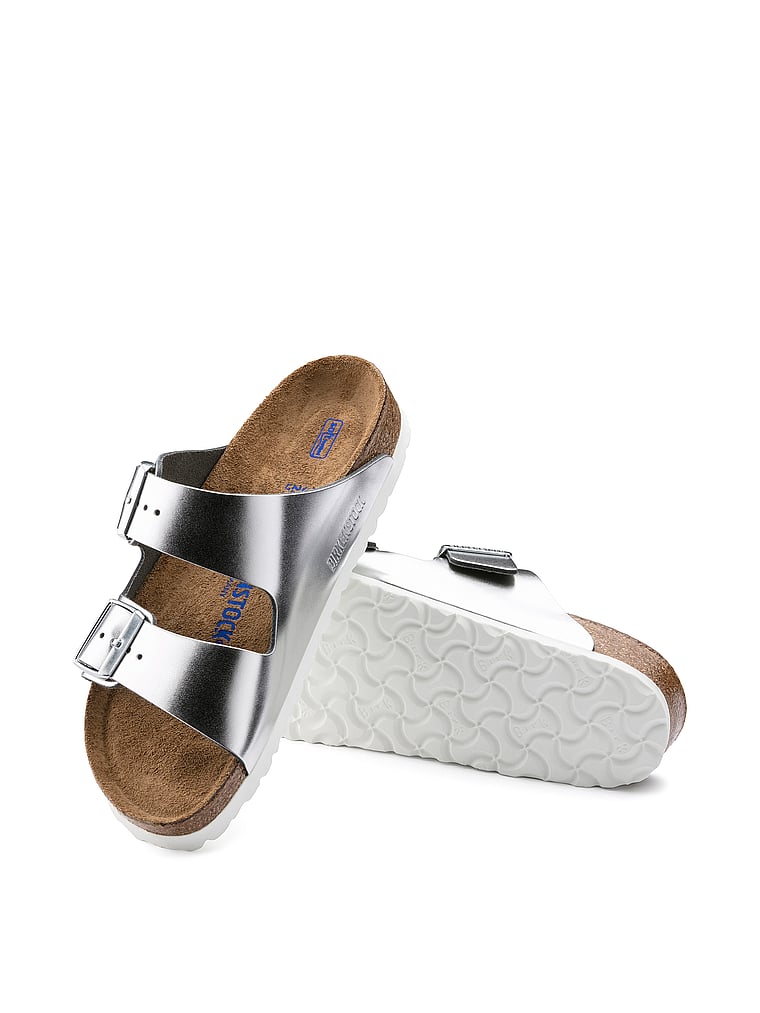 Сандалии с мягкой стелькой Arizona Birkenstock, серебряный — фото 3
