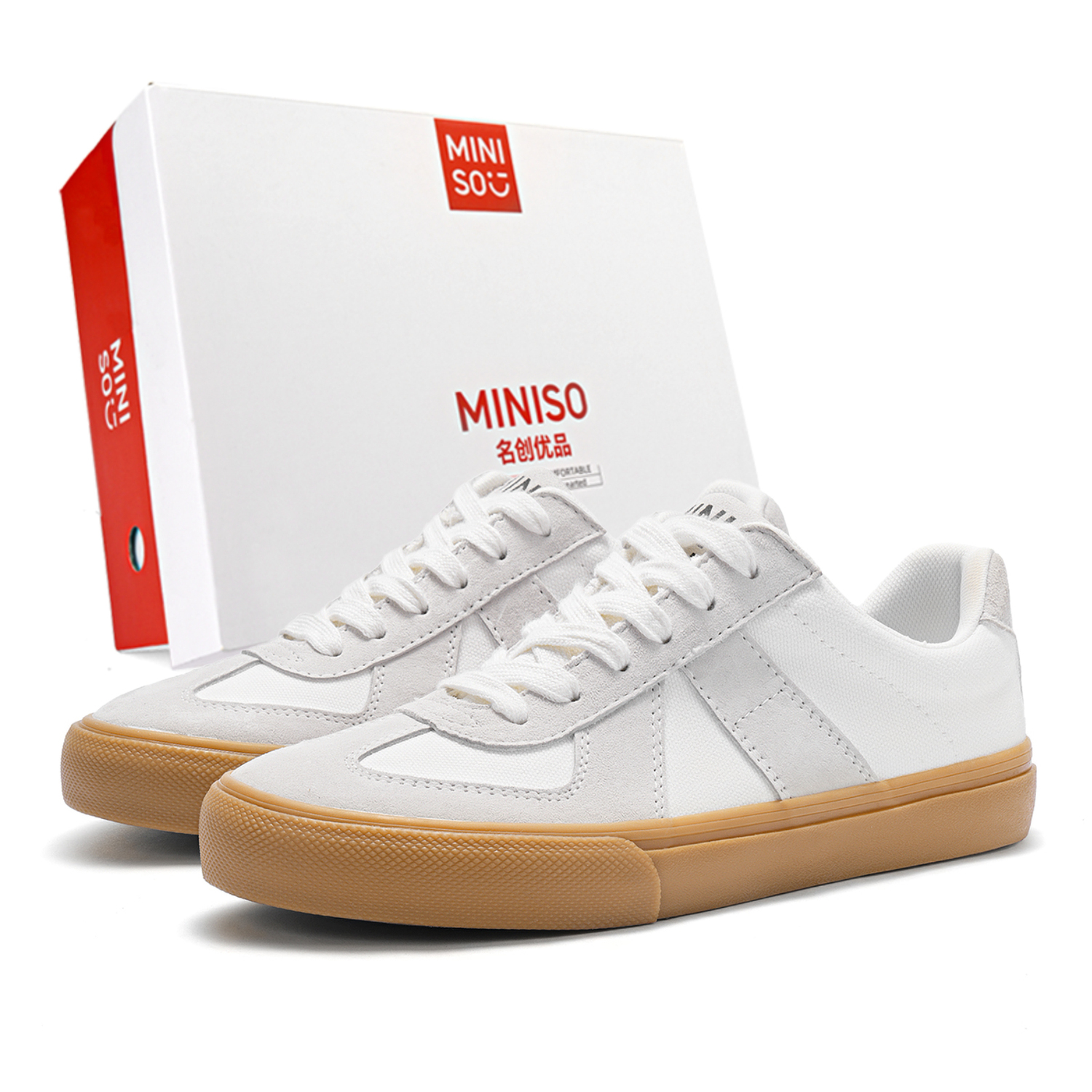 

MINISO Низкие скейтерские кроссовки унисекс светло-серые, цвет Light Gray