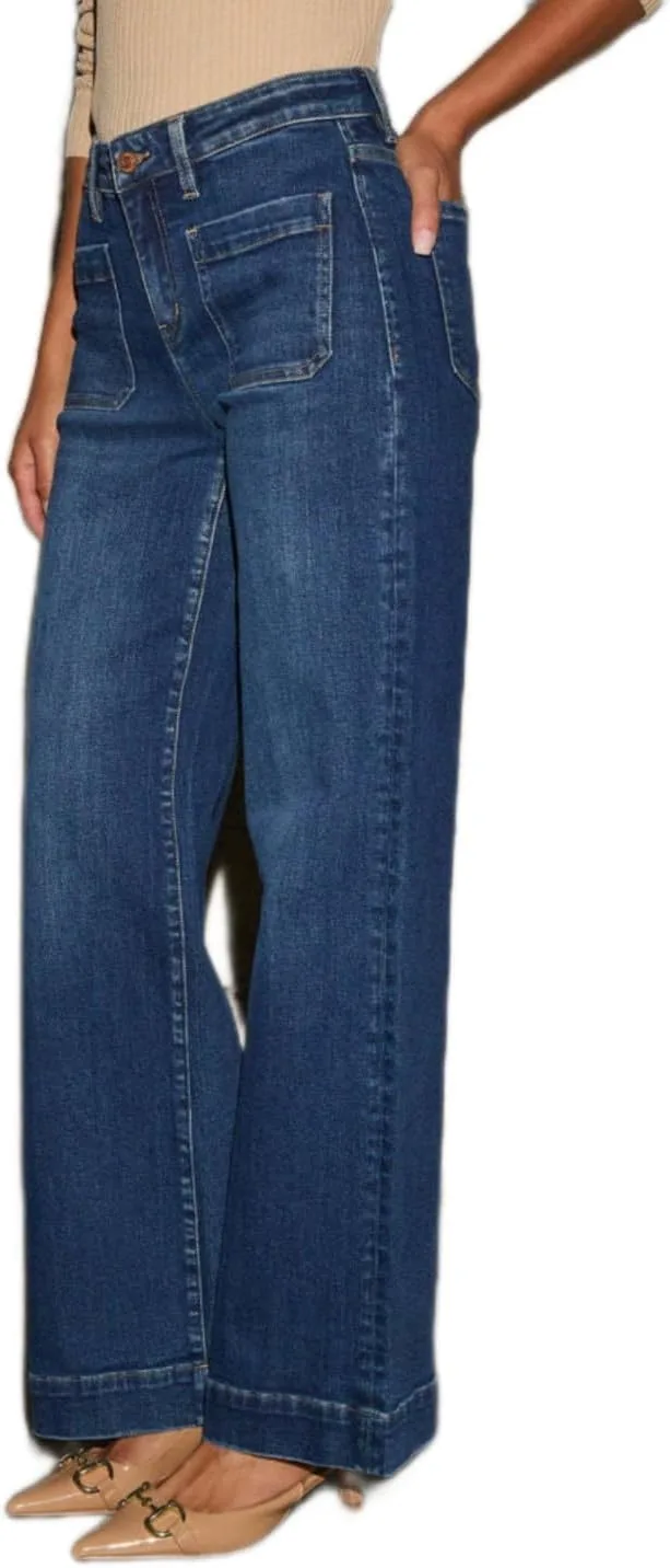 Женские джинсы Wide-Leg High-Waist Loose Stretch Boyfriend-Style — фото 3
