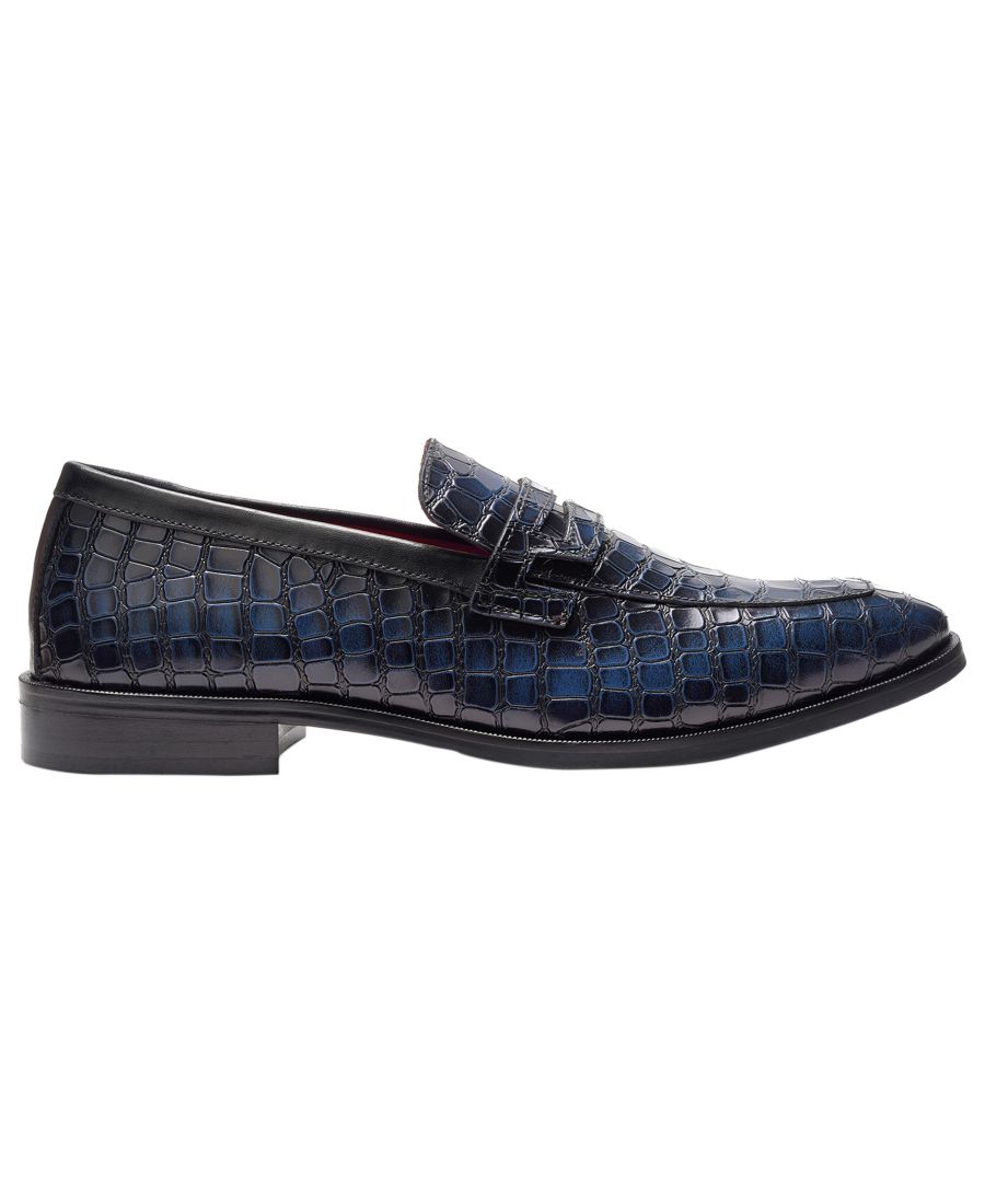 Мужские лоферы Nocturne Penny Loafers Carlos by Carlos Santana, NAVY — фото 2