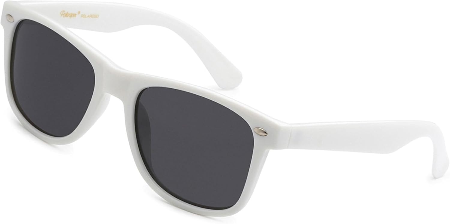 

Поляризованные солнцезащитные очки PolarSpex для мужчин и женщин – защита от УФ-излучения, прочные и легкие, в стиле ретро, ​​идеально подходят для вождения и рыбалки, Gloss White | Smoke