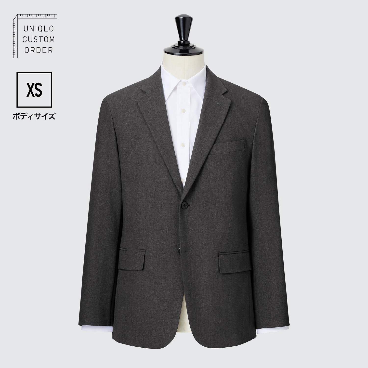 

Куртка UNIQLO Kando шерстянная, темно-серый