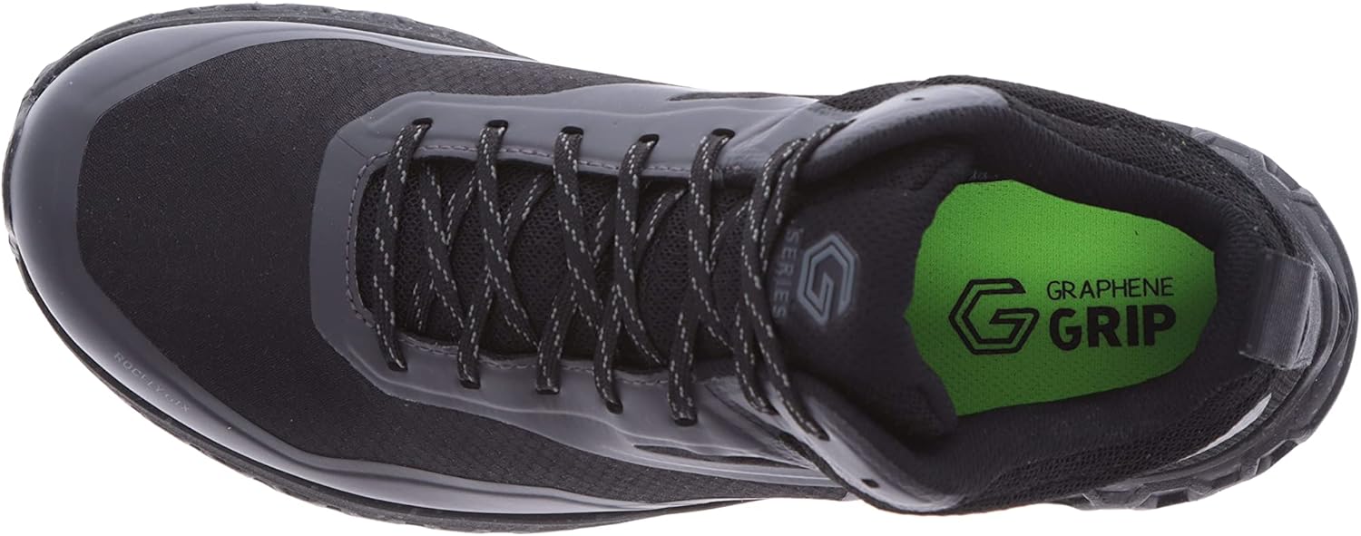 Мужские ботинки INOV8 Rocfly G 390 с амортизацией, дышащие, удобные и гибкие для походов по пересеченной местности, черный — фото 2