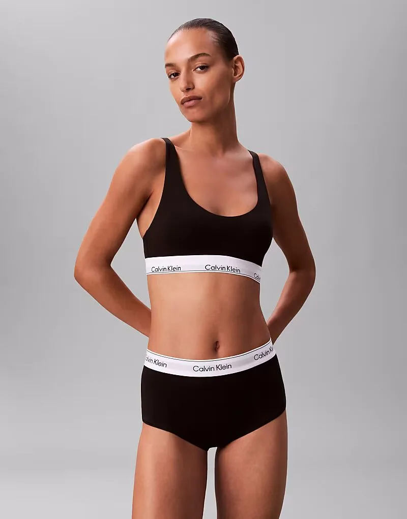Шорты-боксеры Calvin Klein Icon из хлопка и модала, черные