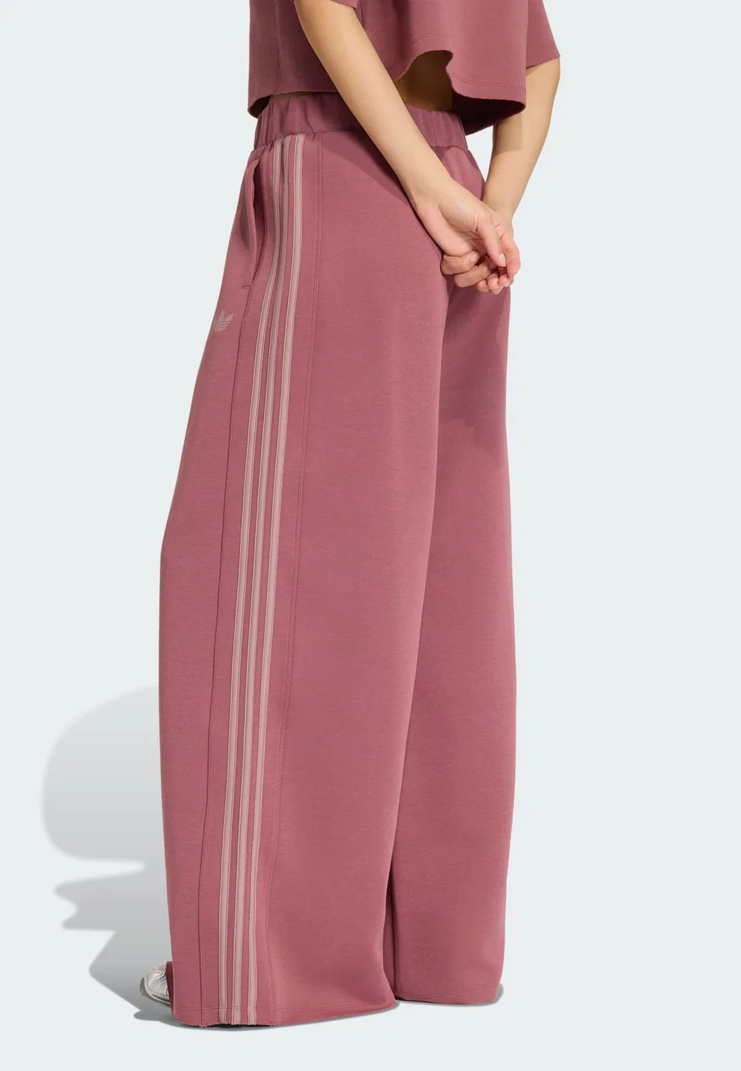 Брюки Adidas Originals с широкими штанинами Sst 2.0 бордового цвета — фото 3